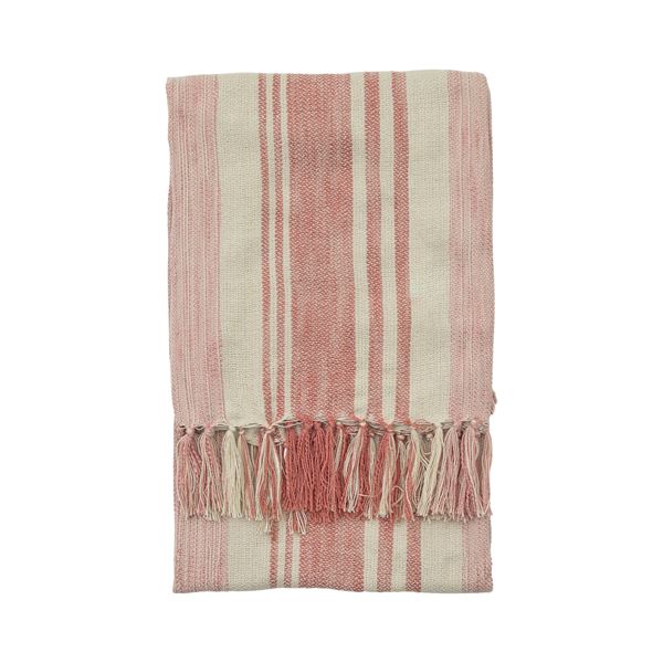 Sophia Stripe Throw - Coral